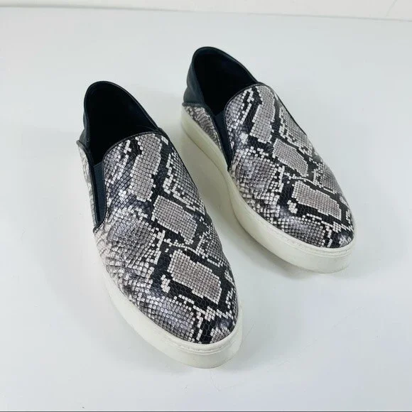 Vince Garvey Slip On Python Embossed Leather Pointed Toe Sneakers Slides Shoes 5 - Picture 5 of 13